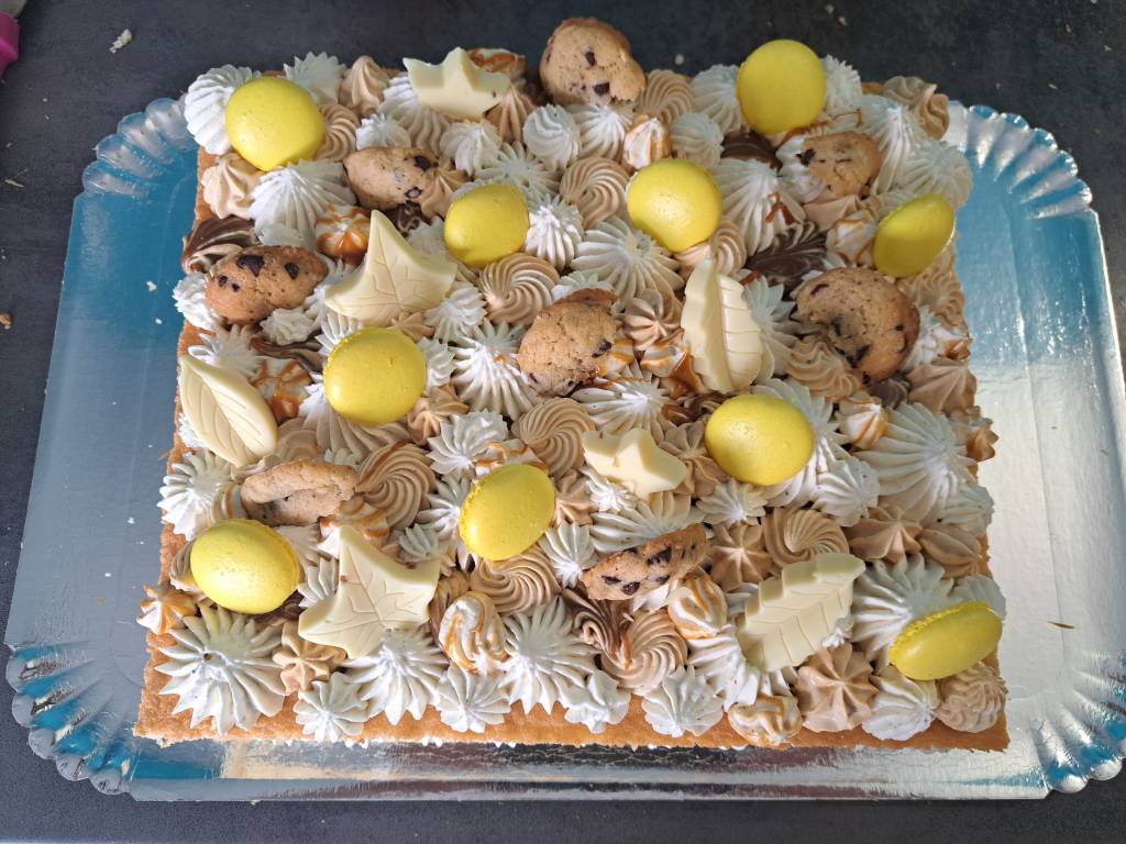 Gâteau Number cake ou Letter cake Vanille, spéculoos et caramel